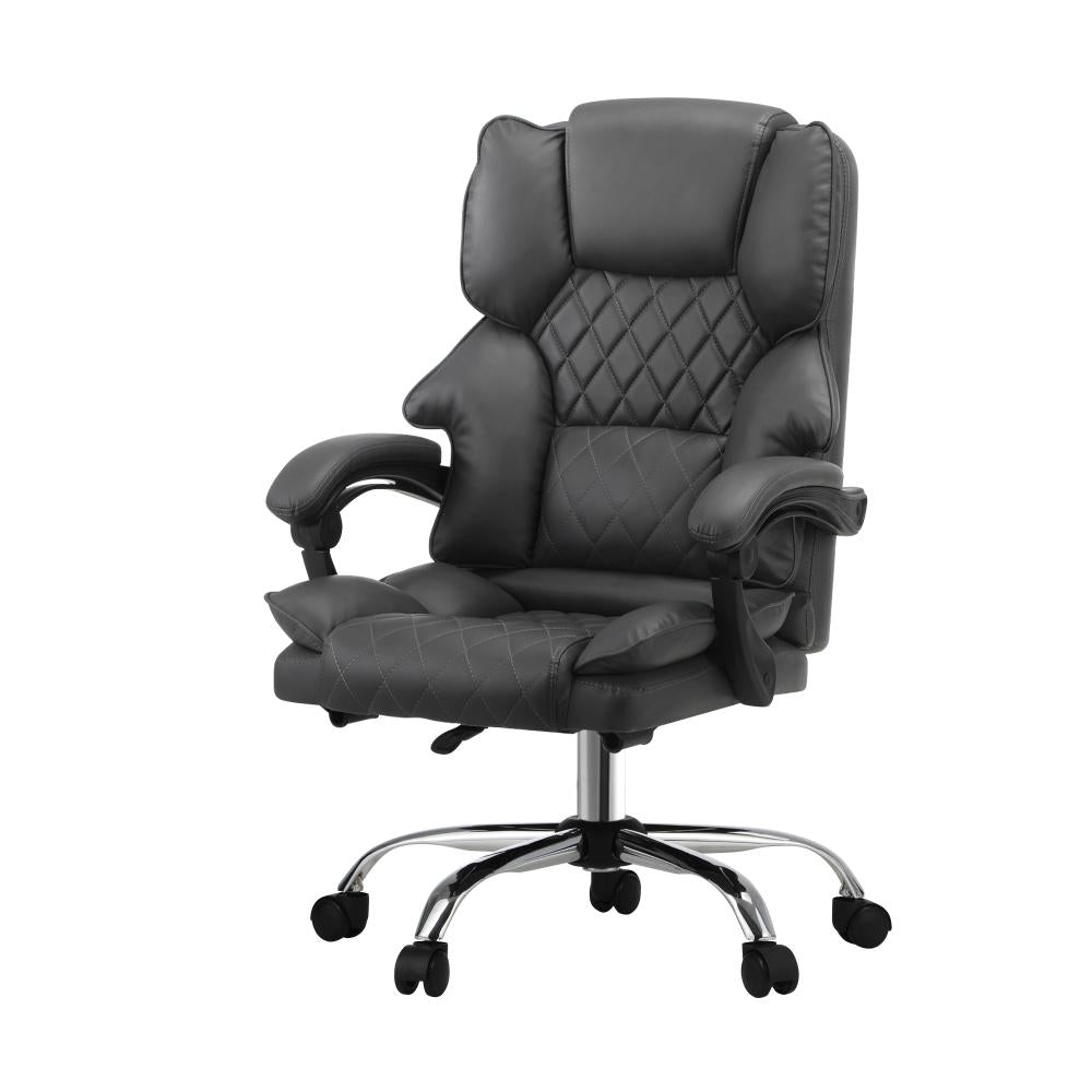 Massage Office Chair PU Leather Seat Grey