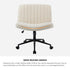 Mid Back Office Chair Wide Seat with Wheels Linen Beige