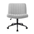 Mid Back Office Chair Wide Seat with Wheels Linen Grey