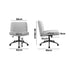 Mid Back Office Chair Wide Seat with Wheels Linen Grey