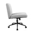 Mid Back Office Chair Wide Seat with Wheels Linen Grey