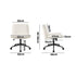 Mid Back Office Chair Wide Seat with Wheels Sherpa White
