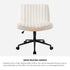 Mid Back Office Chair Wide Seat with Wheels Sherpa White