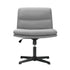 Mid Back Armless Office Chair Wide Seat Linen Grey