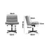 Mid Back Armless Office Chair Wide Seat Linen Grey