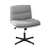 Mid Back Armless Office Chair Wide Seat Linen Grey