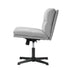 Mid Back Armless Office Chair Wide Seat Linen Grey