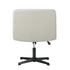 Mid Back Armless Office Chair Wide Seat Leather Beige