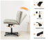 Mid Back Armless Office Chair Wide Seat Leather Beige