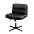Mid Back Armless Office Chair Wide Seat Leather Black
