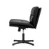 Mid Back Armless Office Chair Wide Seat Leather Black