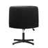 Mid Back Armless Office Chair Wide Seat Leather Black