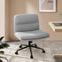 Mid Back Office Chair Wide Seat Linen Grey with Wheels