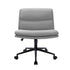 Mid Back Office Chair Wide Seat Linen Grey with Wheels