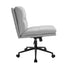 Mid Back Office Chair Wide Seat Linen Grey with Wheels