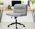 Mid Back Office Chair Wide Seat Linen Grey with Wheels
