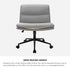 Mid Back Office Chair Wide Seat Linen Grey with Wheels