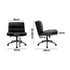 Mid Back Office Chair Wide Seat Leather Black with Wheels