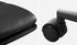 Mid Back Office Chair Wide Seat Leather Black with Wheels