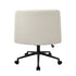 Armless Office Chair Wide Seat Boucle White with Wheels