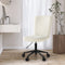 Oikiture Boucle Office Chair White Black Adjustable Swivel Desk Chair