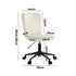High Back Armless Office Chair Boucle White&Black