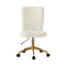 Armless Home Office Chair Boucle White&Gold