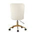 Armless Home Office Chair Boucle White&Gold