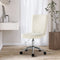 Boucle Office Chair White Silver Adjustable Swivel Desk Chair