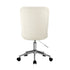 High Back Armless Office Chair Boucle White&Silver