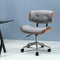 Artiss Fabric Office Chair Wooden Swivel Desk Chair Chrome Grey Brown