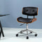Artiss PU Leather Office Chair Wooden Swivel Desk Chair Brown Black