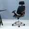 Artiss Ashby Office Chair PU Leather Wooden Swivel Desk Chair Black