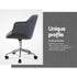 Wooden Office Chair Fabric Seat Grey