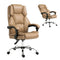 Executive Office Chair Leather Recliner Espresso High Back 120kg