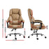 Executive Office Chair Leather Recliner Espresso High Back 120kg