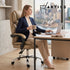 Executive Office Chair Leather Recliner Espresso High Back 120kg