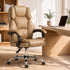 Executive Office Chair Leather Recliner Espresso High Back 120kg