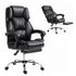Executive Office Chair PU Leather Reclining with Footrest Black