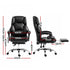 Executive Office Chair PU Leather Reclining with Footrest Black