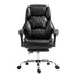 Executive Office Chair PU Leather Reclining with Footrest Black