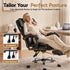 Executive Office Chair PU Leather Reclining with Footrest Black