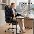Executive Office Chair PU Leather Reclining with Footrest Black