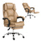 Artiss Executive Office Chair PU Leather Reclining Footrest Espresso