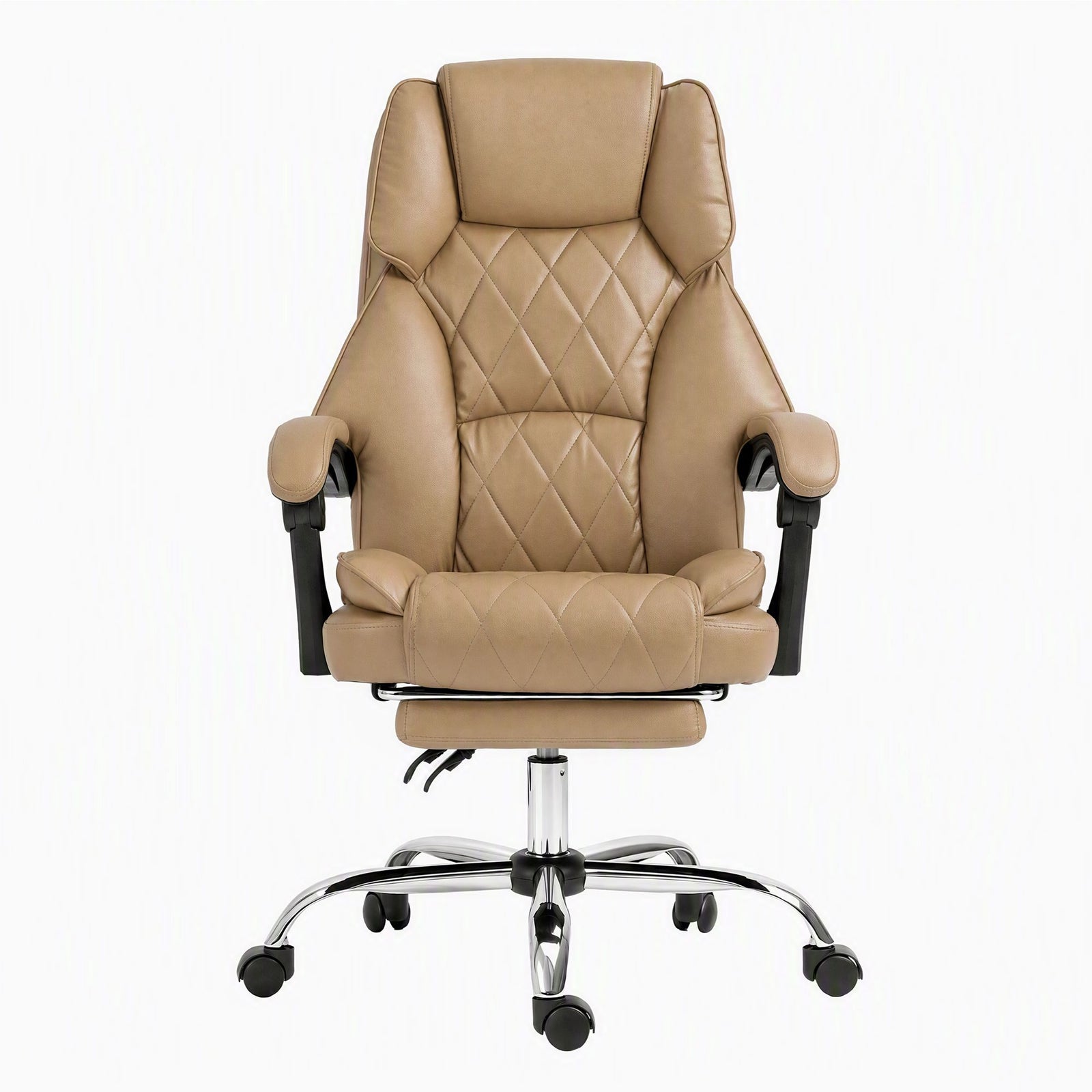 Artiss Executive Office Chair PU Leather Reclining Footrest Espresso