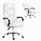 Artiss Executive Office Chair White – High Back, Footrest, 135° Recline, PU Leather
