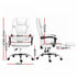 Artiss Executive Office Chair White – High Back, Footrest, 135° Recline, PU Leather