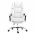 Artiss Executive Office Chair White – High Back, Footrest, 135° Recline, PU Leather