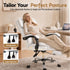 Artiss Executive Office Chair White – High Back, Footrest, 135° Recline, PU Leather
