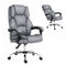 Executive Office Chair Recliner PU Leather Grey High Back